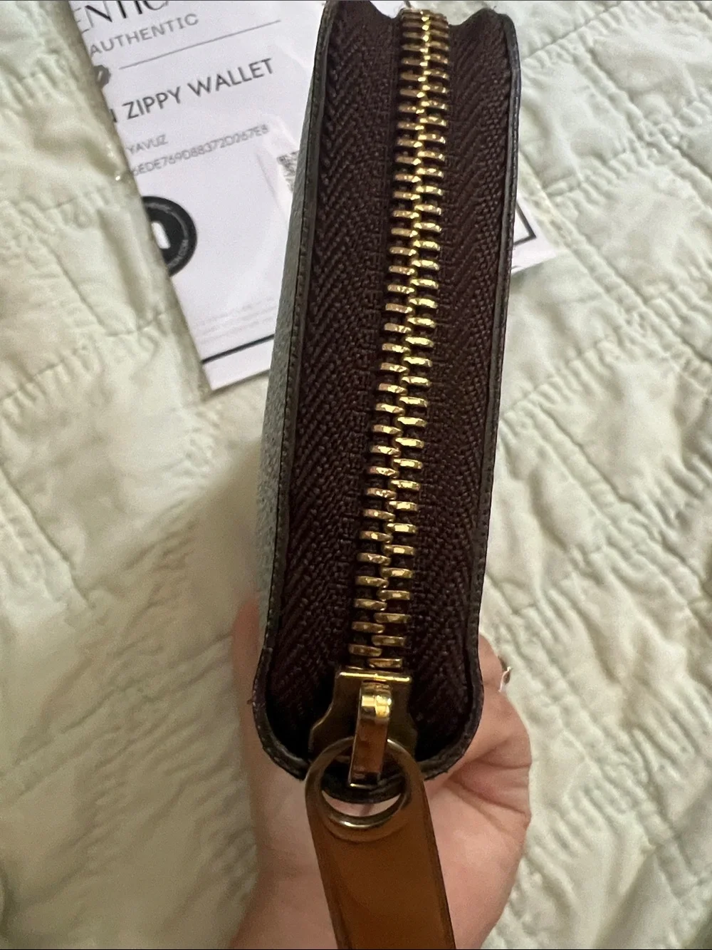 Louis Vuitton Monogram Canvas Zip Around Wallet in Brown